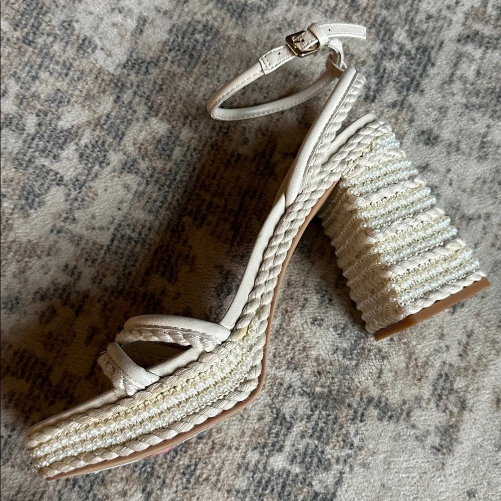 Dolce Vita Women's Agnes‎ Pearl Beaded Platform Dress Sandals